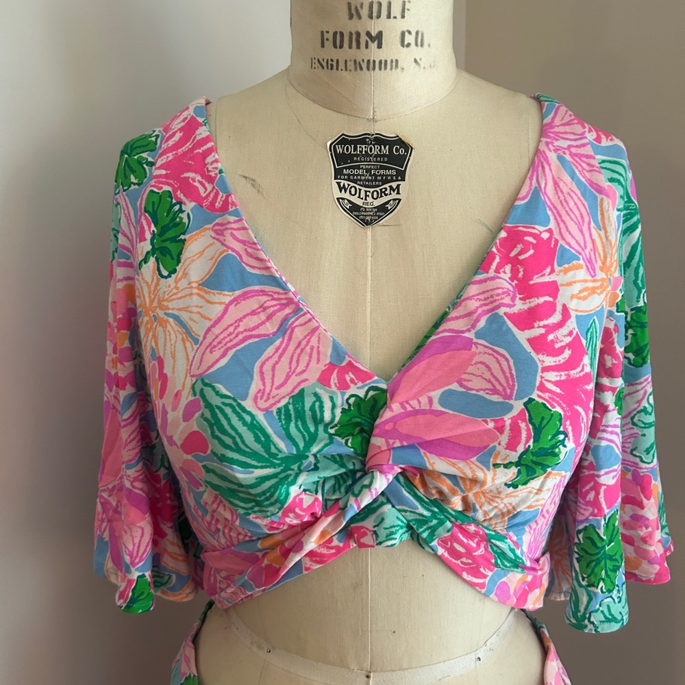 Lilly Pulitzer Pink and Green Floral Skirt Set - Picture 5 of 7